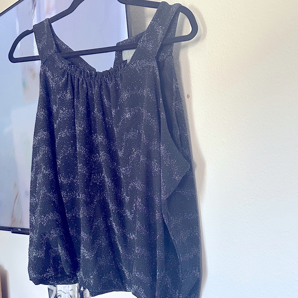 Anthropologie Shimmering Black Blouse